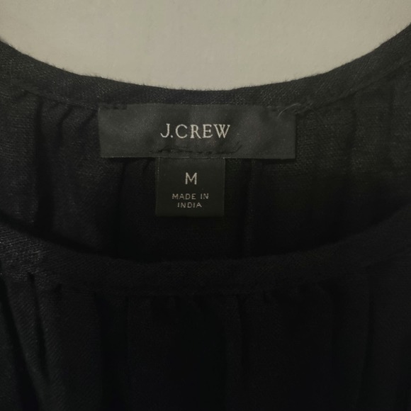 J. Crew Black Cutout Linen Tank Top Size Medium - Picture 4 of 7